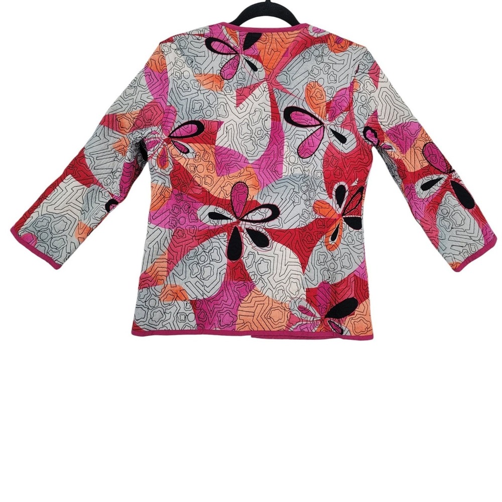 Colorful Abstract Embroidered Art Jacket Women's Small Lightweight Boho‎ - Picture 3 of 3